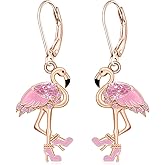 Talonior Flamingo Earrings for Women Sterling Silver Bird Pink Flamingo Dangle Earrings Jewelry Valentine Christmas Birthday Mothers Day Gift