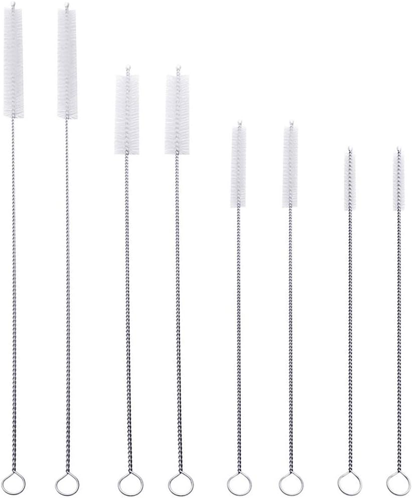 Vtete 8 Pcs Straw Cleaning Brush Kit for 4 Different Sizes ~ Length from 7" to 12", Width from 5 mm to 12 mm