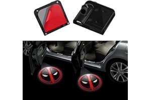 BEBOYS Fit Deadpool Car Door Light Logo Projector HD Ghost Shadow Welcome Light 2PCS Car Door Puddle Lights for Deadpool Car Accessoriaes (Fit Deadpool)