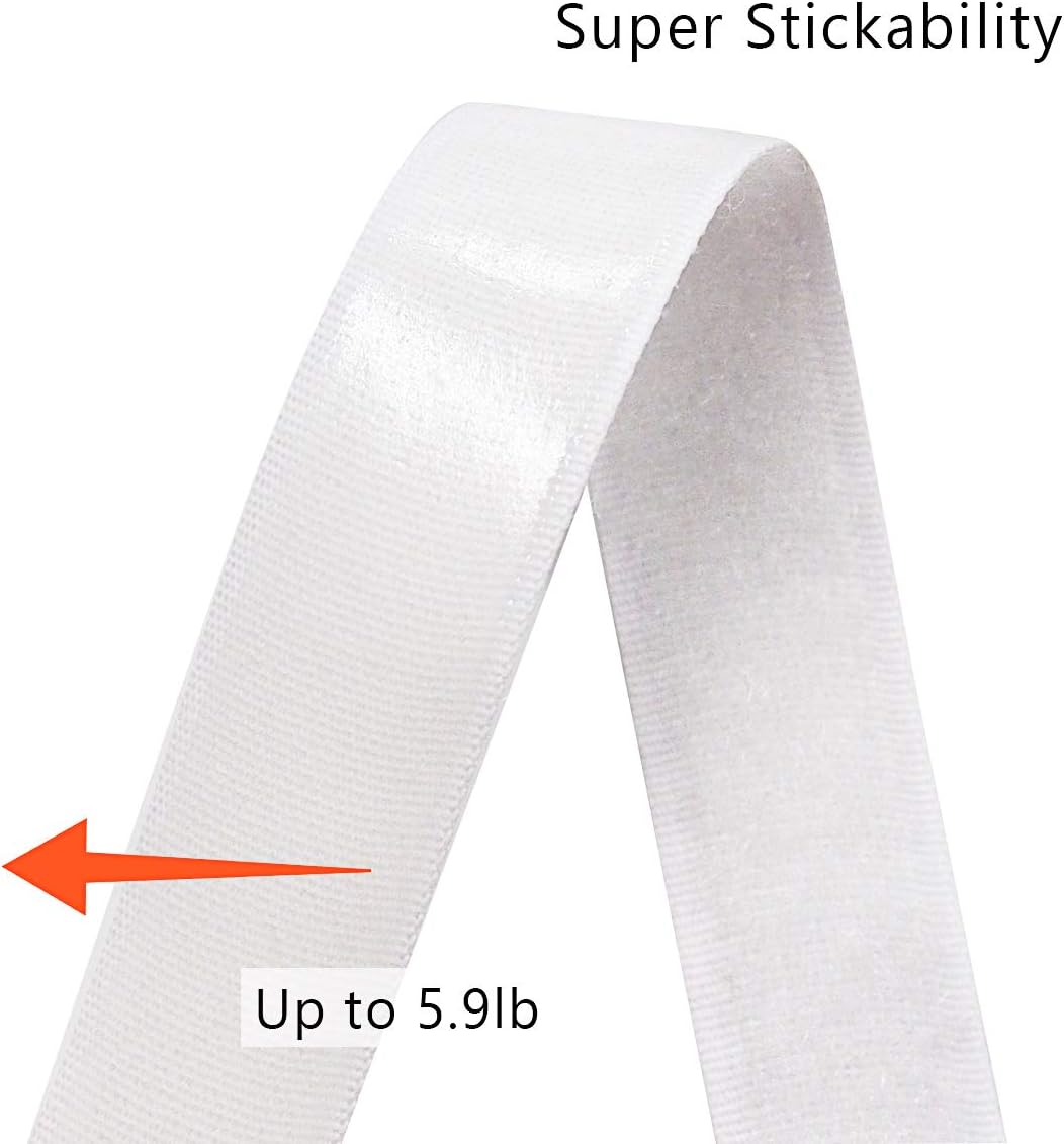 Jackwood 36 Feet Self Adhesive Hook and Loop Tape Roll Sticky Back Strip Adhesive Backed Fabric Fastener Mounting Tape for Picture and Tools Hanging Pedal Board Fastening (3/4 INCH, White): Industrial & Scientific