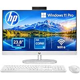 HP 23.8" All in One Desktop PC, Intel i5-1334U, 16GB RAM 512GB SSD White | Intel Core i5-1334U, 10 cores, up to 4.6 GHz, Intel Iris X Graphics, Windows 11 Pro