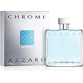 Azzaro Chrome Eau de Toilette - Fresh Aquatic Mens Cologne - Citrus, Woody, Musky Fragrance -Fresh Notes of Bergamot - Everyday Wear - Classic Summer Beach Scent - Luxury Perfumes for Men