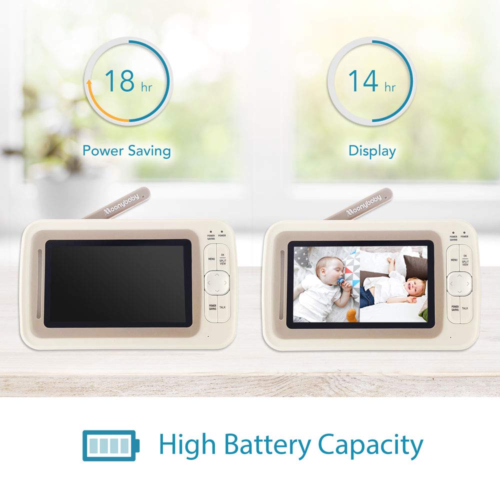 moonybaby split 50 baby monitor with 2 cameras and audio