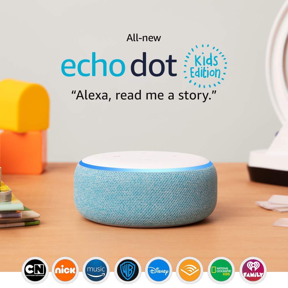 Voice Control All-New Echo Dot Kids Edition, an Echo designed for Kids, Blue Voice Control All-New Echo Dot Kids Edition, an Echo designed for Kids, Blue