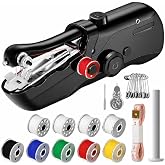 Handheld Sewing Machine,Cordless Mini Portable Sewing Machine for Beginners | Electronic Small Mending Machine for Quick Stitching, Hemming, &amp; DIY Crafts (Black)