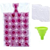 100 Bags Disposable Ice Cube Bags,Stackable Easy Release Ice Cube Mold Trays, Self-Seal Freezing Maker,Cold Ice Pack Cooler Bag for Cocktail Food Wine, Transparent with 1 funnels