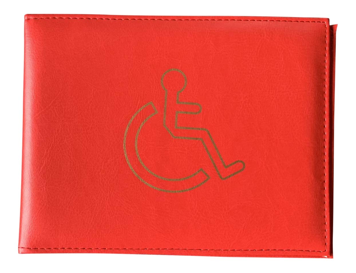Lorenz Leather Effect Grained PU Disabled Badge Parking Permit Holder Cover - Red
