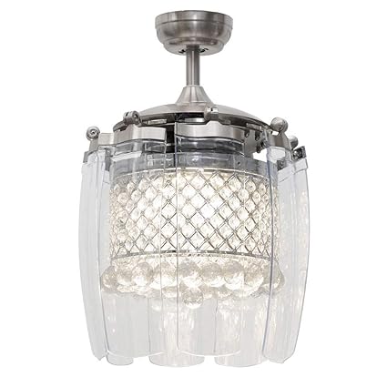 Colorled Crystal 48 Inch Remote Invisible Hanging Ceiling Fan