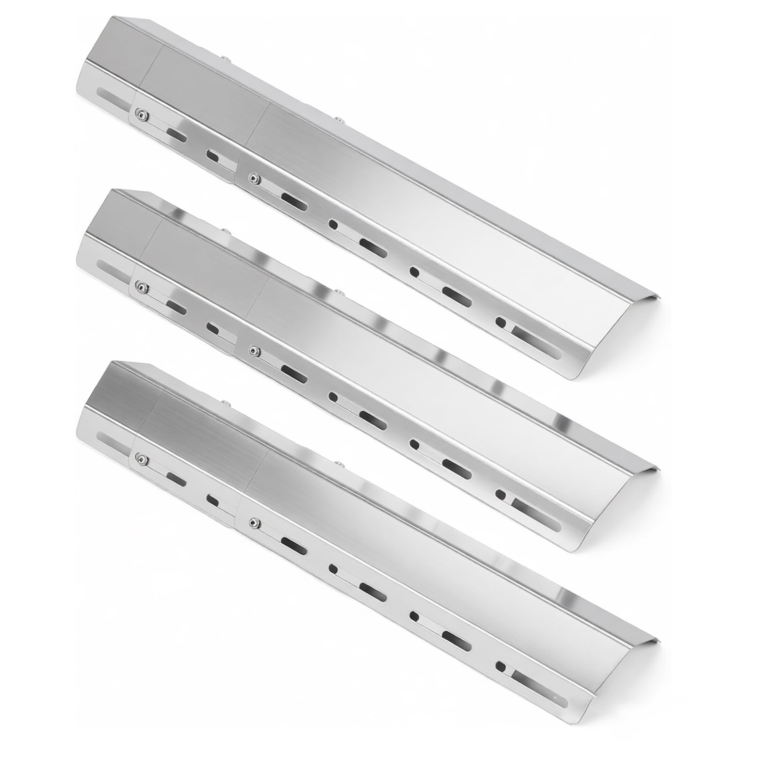 GFTIME 30 to 72cm Adjustable Heat Plate for Outback, Charbroil, Cosmogrill, Brinkmann, Berkley, Mastercook, Landmann, Universal Stainless Steel Flame Tamer spare parts for Most BBQ grills, 3 Pack