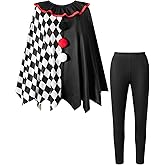 PROMOTED TO BIG SISTER Women Scary Clown Costume Halloween Poncho Costume
