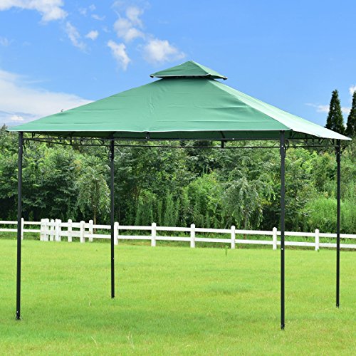oldzon 2-Tier 10’x10’ Gazebo Canopy Shelter Patio Wedding Party Tent Outdoor Awning with Ebook - Thumbnail 2