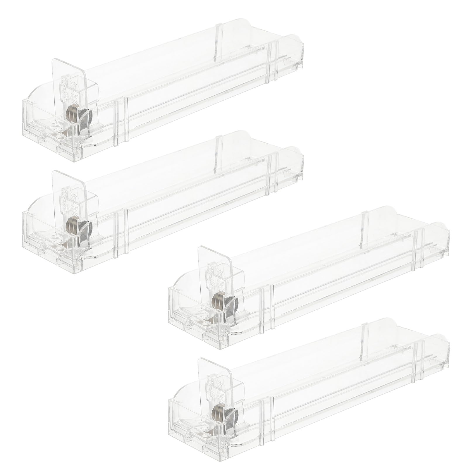 Photo 1 of Spring Loaded Gondola Shelf Pusher, 4PCS Store Display Holder Acrylic Automatic Display Stand Rack Pushers Divider Pusher Tray Retail Shelf Organizers for Market Store