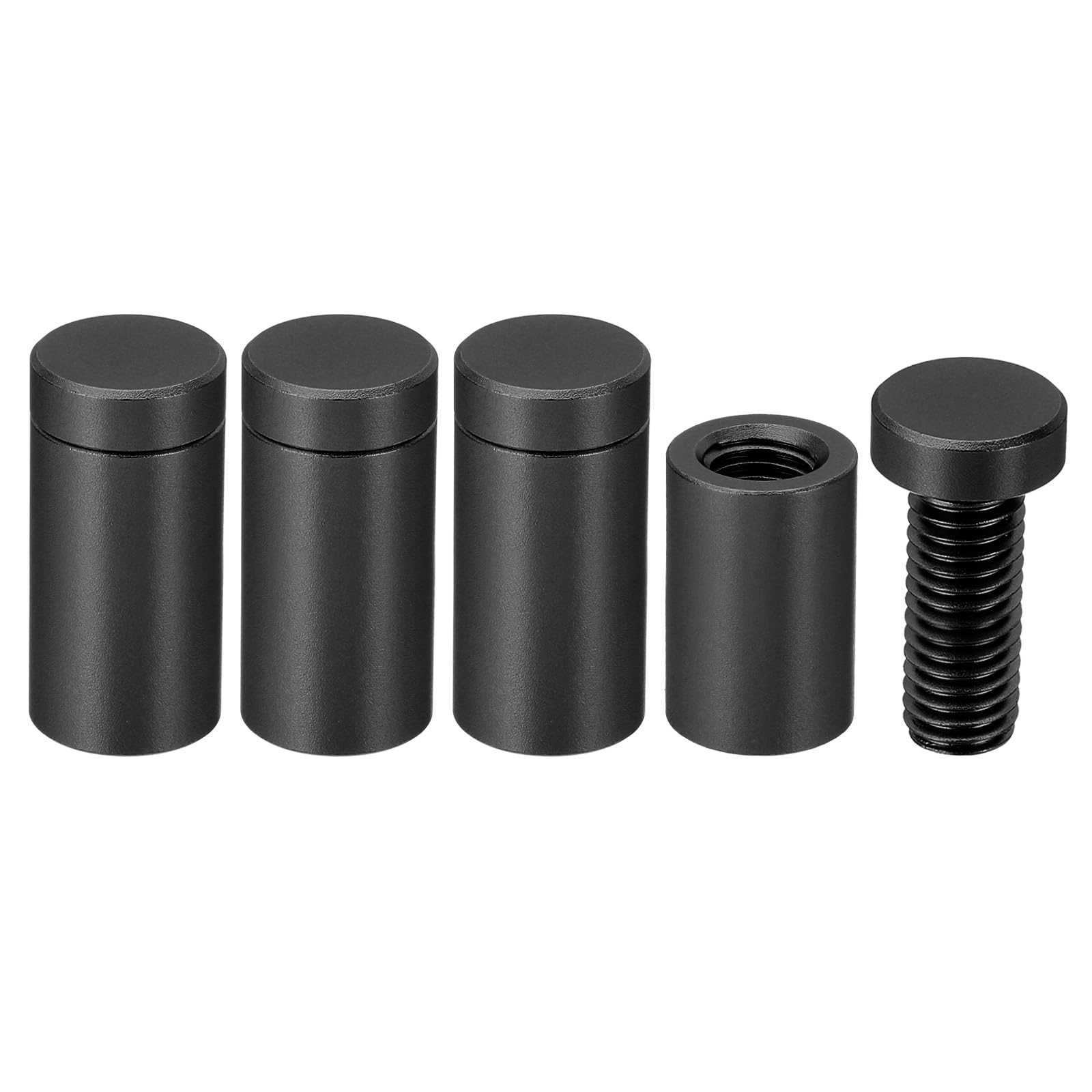 PATIKIL 1/2 x 1.2 inch Sign Standoff Screws, 4 Pcs Stainless Steel Wall Standoff Mounting Hardware Advertising Glass Nail for Hanging Acrylic Picture Frame Acrylic Panel, Black