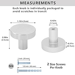 HANIHUA 24 Pack Brushed Nickel Cabinet Knobs