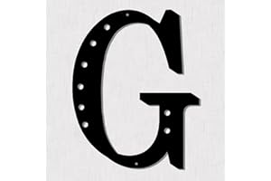 Resama 11" Black Metal Letter Wall Decor,Visual 3D Letter Sign Wall Decor Large Alphabet Decorative Farmhouse Hanging Metal Wall Decor for Living Room Bedroom Office Home Party (G)