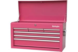 Workington Portable Metal Tool Chest with 6 Drawers, 24" 6-Drawer Tool Chest Cabinet with Ball Bearing Drawer Slides, Steel T