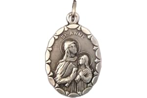 I G J SAINT ANNE (MOTHER OF THE MOST HOLY VIRGIN MARY) OVAL SHAPE MEDAL - 100% MADE IN ITALY