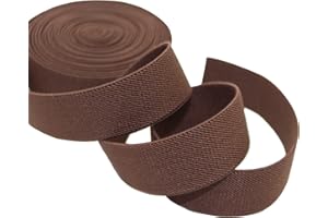 RYDOWENNA Sewing Elastic Band 1-Inch by 10-Yard Brown Colored Double-Side Twill Woven Elastic