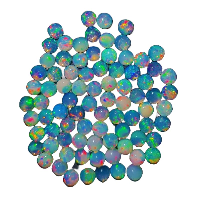 2.5MM Ethiopian Opal Cabochon AAA Quality Ethiopian Opal ROUND Cabochon Ethiopian Opal Cabochon Natural welo opal multi fire opal loose Gemstone For Jewelry Making