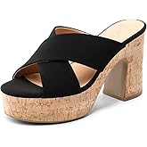 DREAM PAIRS Women's Platform Heels Open Toe Slip on Heels for Women High Chunky Block Wedges Sandals Dressy Pumps Shoes