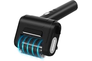 KINDOO Electric Rechargeable Grill Brush,Grill Cleaner for Outdoor Grill with 800 RPM Motor - Bristle Stainless Steel Grill Cleaner with LED Light for BBQ, Heavy Duty Grill Cleaning Tool(Black)
