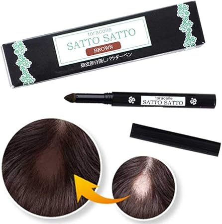 Amazon 頭皮部分隠しパウダーペン サットサット 薄毛 円形脱毛症隠し ブラウン Toracolle 増毛 ボリュームアップスプレー 通販