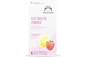 Amazon Brand - Mama Bear Electrolyte Powder Packets 0.6oz, Strawberry Lemonade, 6 Count