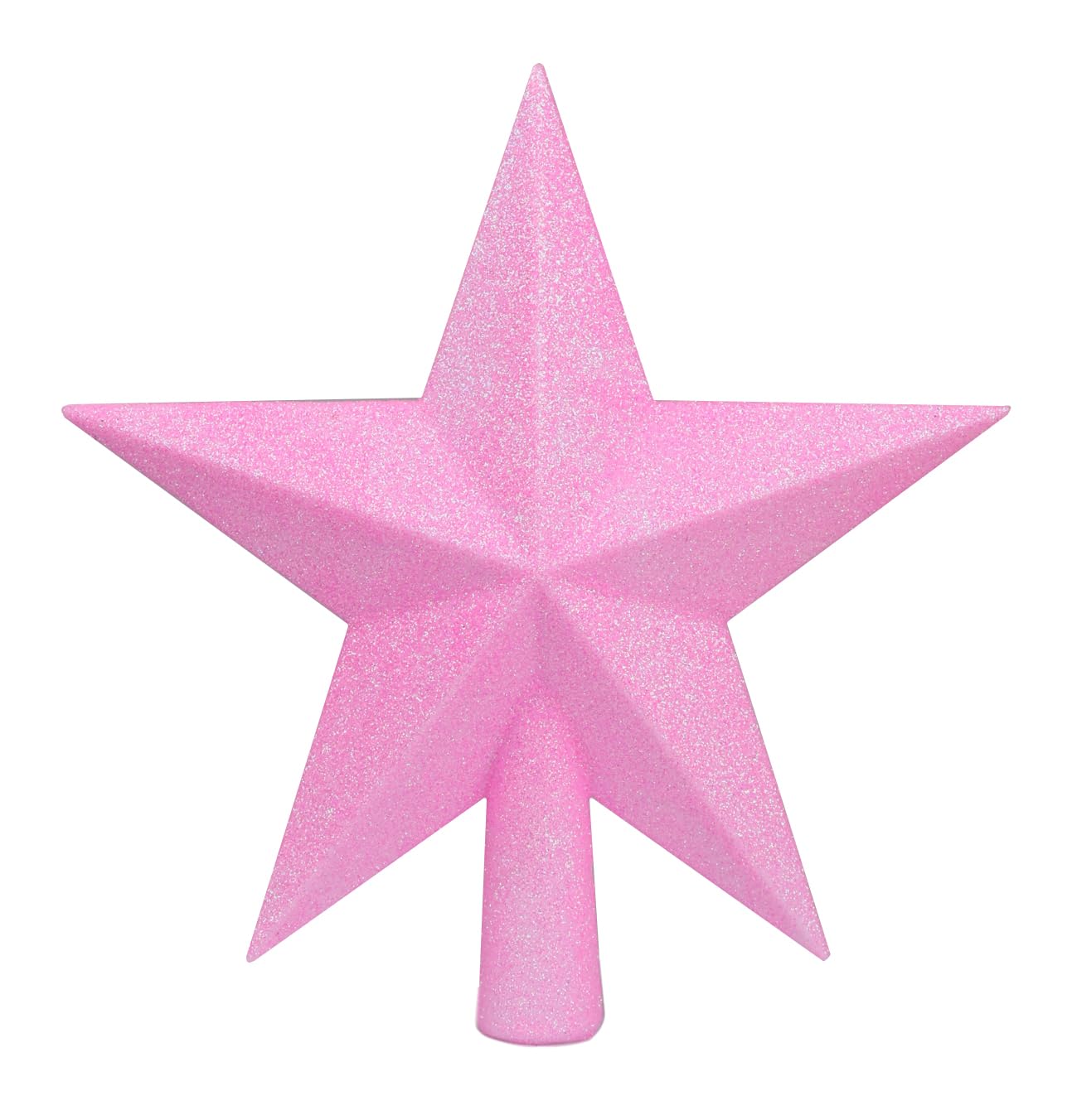 YYCRAFT 8 Inch Glitter Star Tree Topper Christmas Decoration-Iridescent Pink
