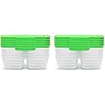 Sistema Nest It Meal Prep Food Storage Containers with Lids, 2 Compartments, 3.7 Cups, 10-Pack, Green