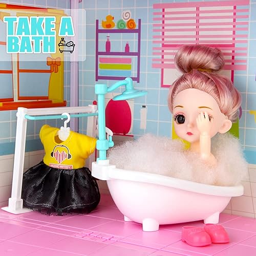 BOBXIN Doll House for Girls, Dollhouse Building Toy, Dollhouse