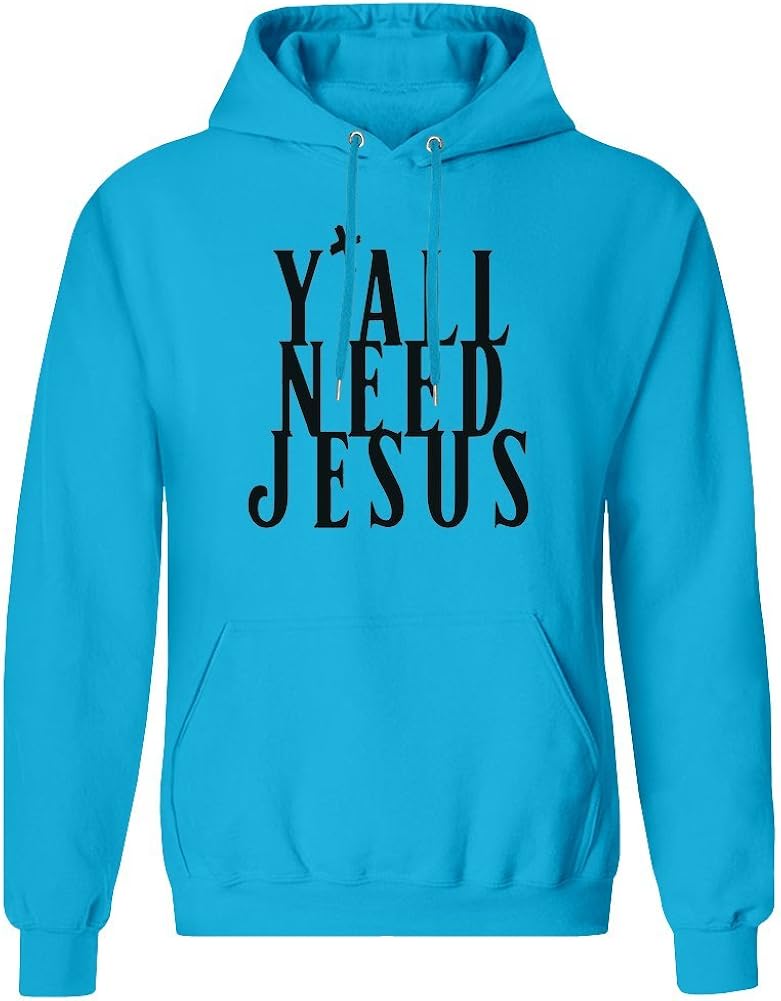 Y'all Need Jesus Hoodie Sweatshirt for Men 80 Cotton, 20 Polyester