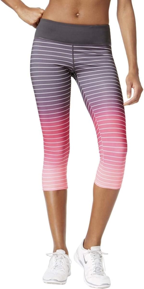 Ideology Women's Performance Dip-Dyed Striped Cropped Leggings