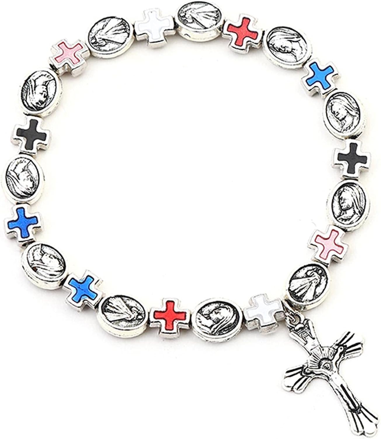 Trend Jesus Bracelet Cross Rosary Virgin Mary Zinc Alloy Material