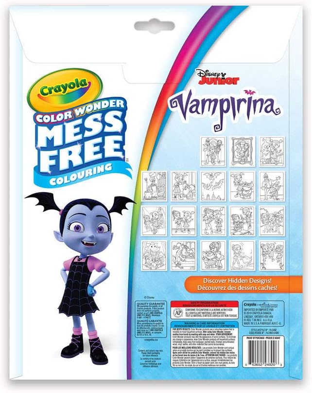 CRAYOLA - Color Wonder, Coloring Set including 18 Coloring Pages and 5 Stain Markers, Disney Vampirine Subject, 6 Pieces, 75-2396 - Image 3