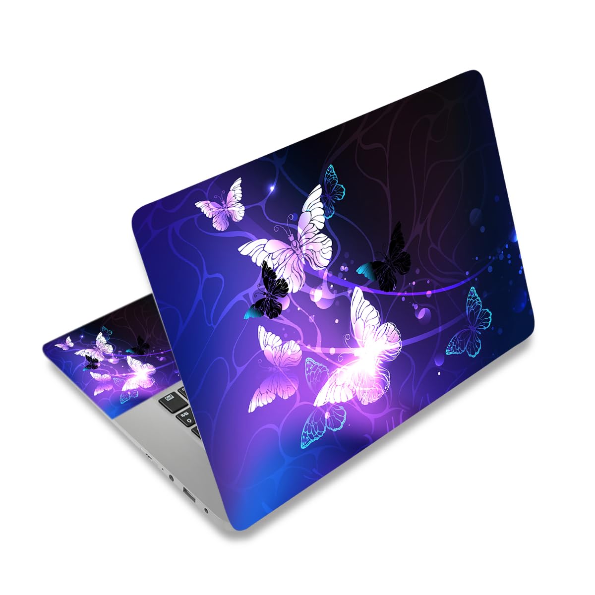 Laptop Skin Sticker Decal,12" 13" 13.3" 14" 15" 15.4" 15.6 inch Laptop Vinyl Skin Sticker Cover Art Protector Notebook PC (Free 2 Wrist Pad Included), Decorative Waterproof Removable, Art Butterflies