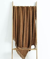 CREVENT Boho Chenille Throw Blanket for Couch Sofa