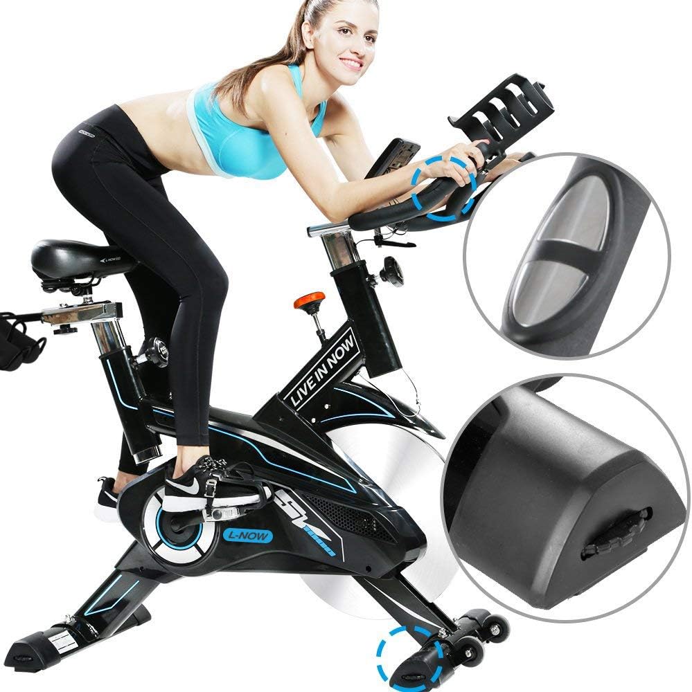 L NOW Indoor Cycling Bike Stationary Exercise Bike Belt Driven Smooth