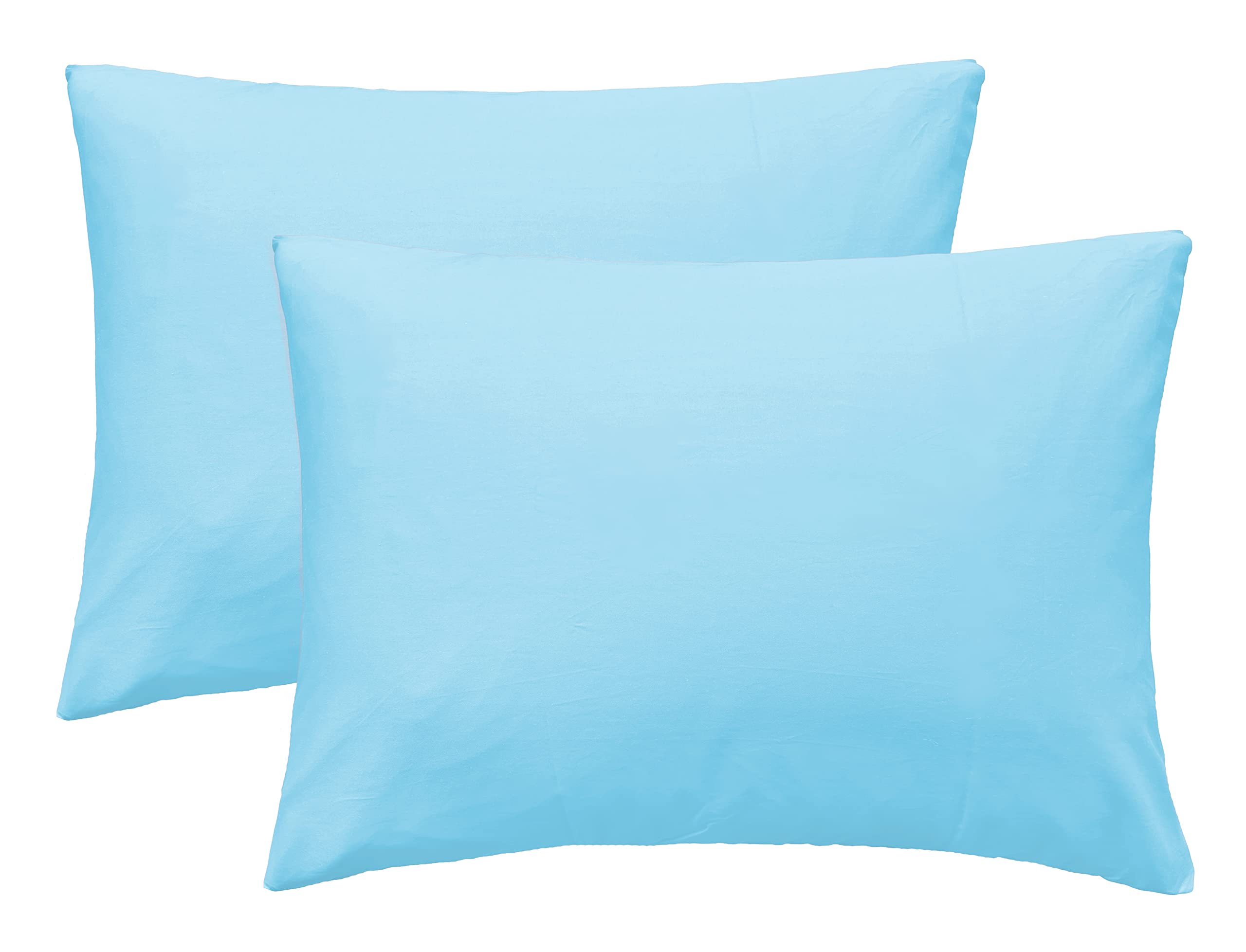 Photo 1 of iMaylex Soft 100% Egyptian Cotton Zipper Closure Pillowcases, Cozy and Lightweight Pillow Case, Set of 2, Light Blue, Standard, 20" x 26"
