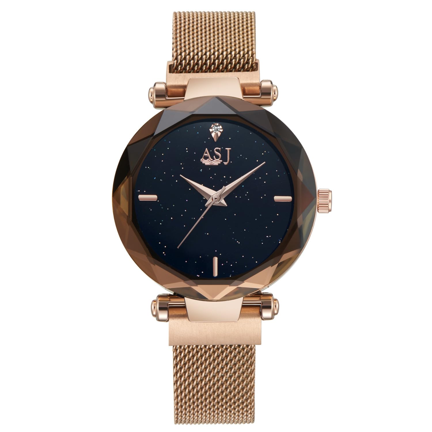 MASTOP Women Watches Fashion Analog Quartz Watches Mesh Band Magnetic Buckle Waterproof Wrist Watches for Ladies, Fashion/Rose gold, Quartz Watches