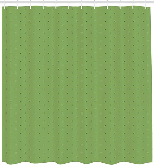 Amazon Com Lunarable Green Shower Curtain Vintage Retro Pop Art Style 50s 60s Inspired Popular Polka Dots Artwork Cloth Fabric Bathroom Decor Set With Hooks 105 Extra Wide Fern Green And Black Home