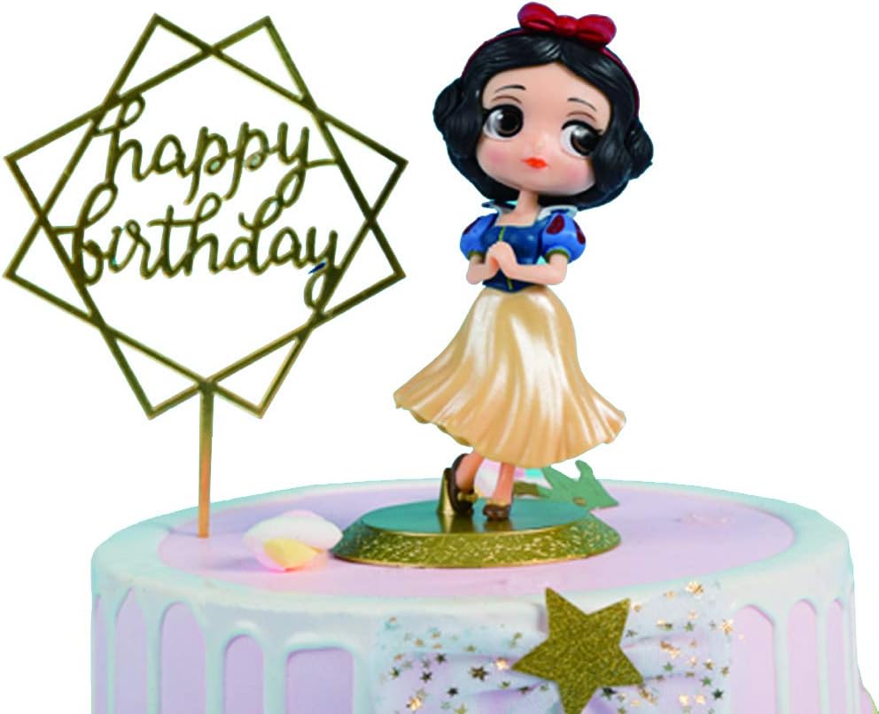 Snow White Princess PVC Doll Toy for Cake Topper,1pc, Kids girls Birthday Gift Princess Toys DIY Cake Decoration