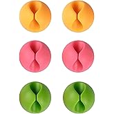 Shintop Cable Clips, Desk Cable Drop, Desk Wire Clips for All Your Computer, Electrical, Charging or Mouse Cord (Colorful,6pc