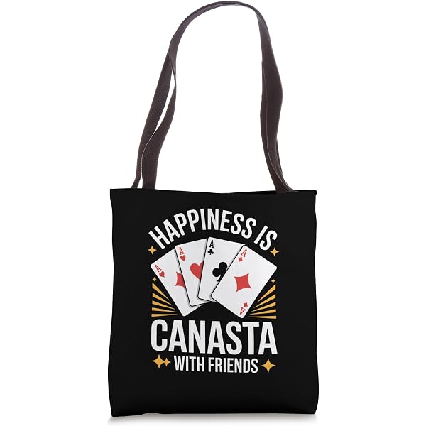 Canasta Queen Tote Bag - Natural Canvas Reusable Shopping Bag With Fun Graphic, Small Or Medium Size
