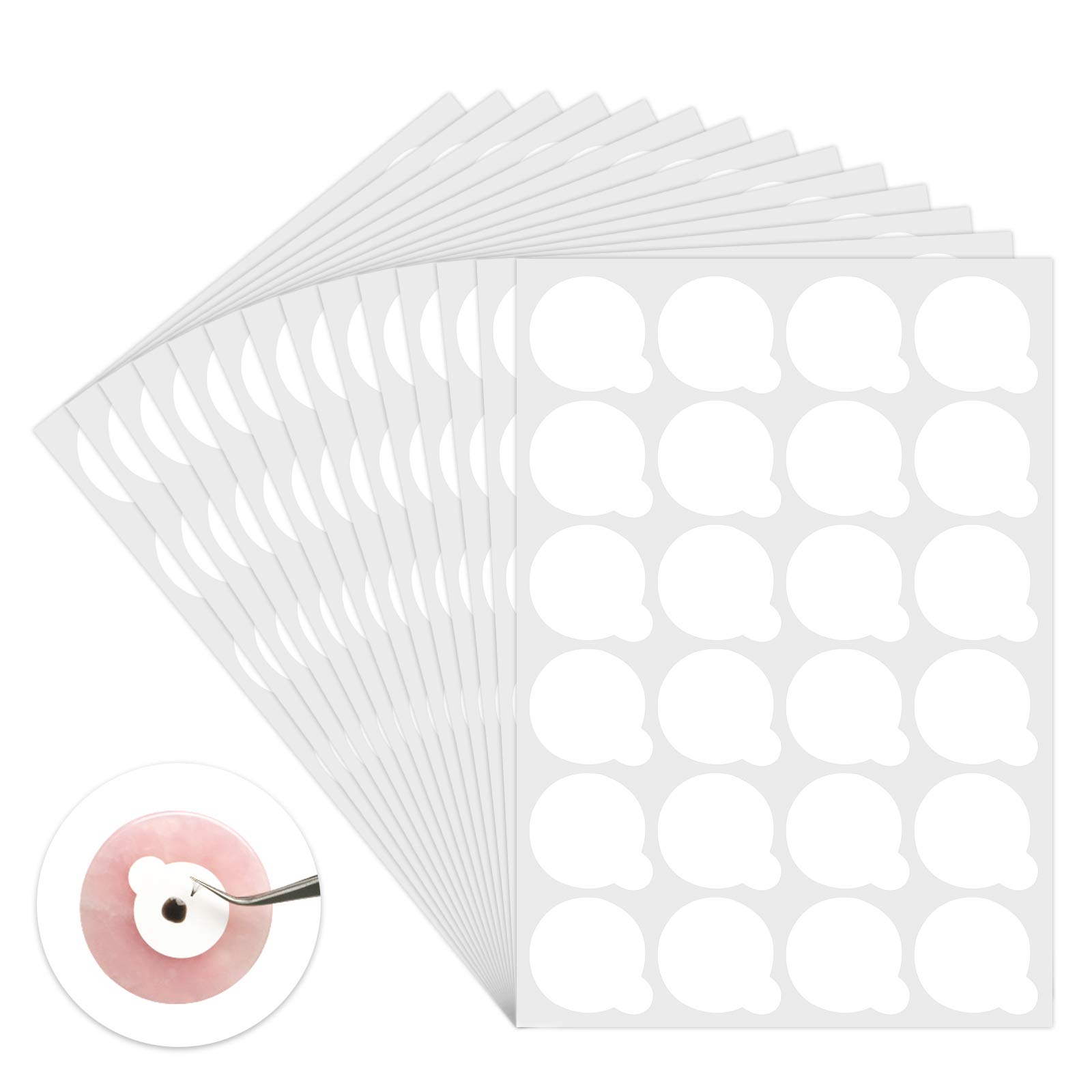 Pack of 600 Disposable Eyelashes Glue Holder Eyelash Extension Glue Sticker Pads Sticker Paper for Eyelash Extension