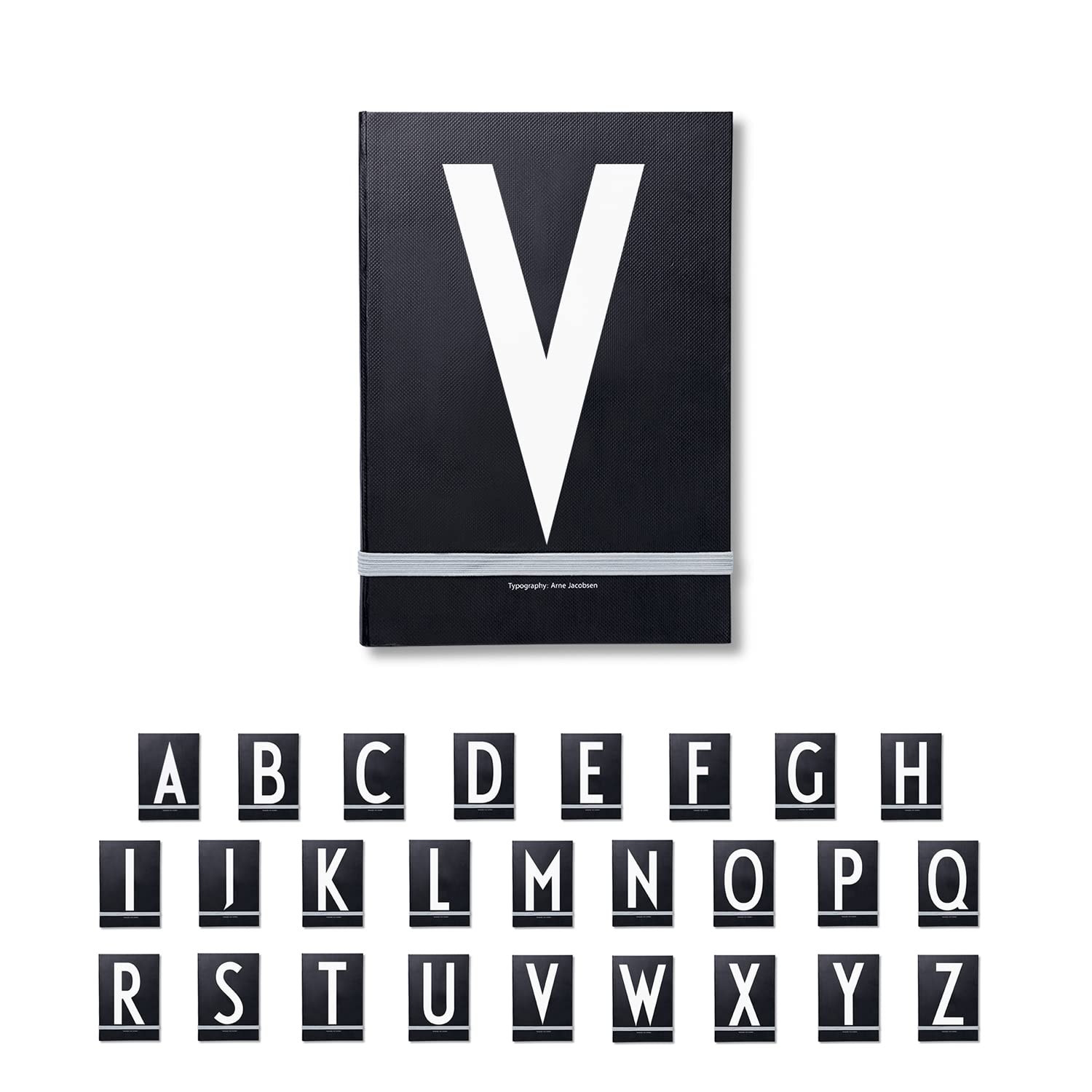 Design Letters Personalised Black Notebook (A-Z) | 2025 Diary A5 | Hardcover A5 Notebook with Ribbon Bookmark | Ideal as Journal, Diary, Planner | 2025 Journal with 146 Pages for Office, School, Home