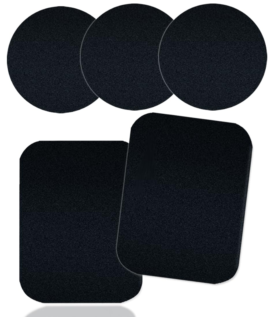 Photo 1 of 5 Pcs Adhesive Thin Metal Plates for Magnetic Mounts, Metal Plates for Phone Case,Metal Plates Disc for Iphone Phone Magnet/Car Cell Phone Automobile Magnet Cradles, 2 Rectangle & 3 Round, Black
