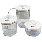 NESCO 3-Piece Vacuum Canister Set – BPA-Free Food Storage Containers with Lids, for Marinating, Meal Prep, Pantry Organization, Compatible with Vacuum Sealers
