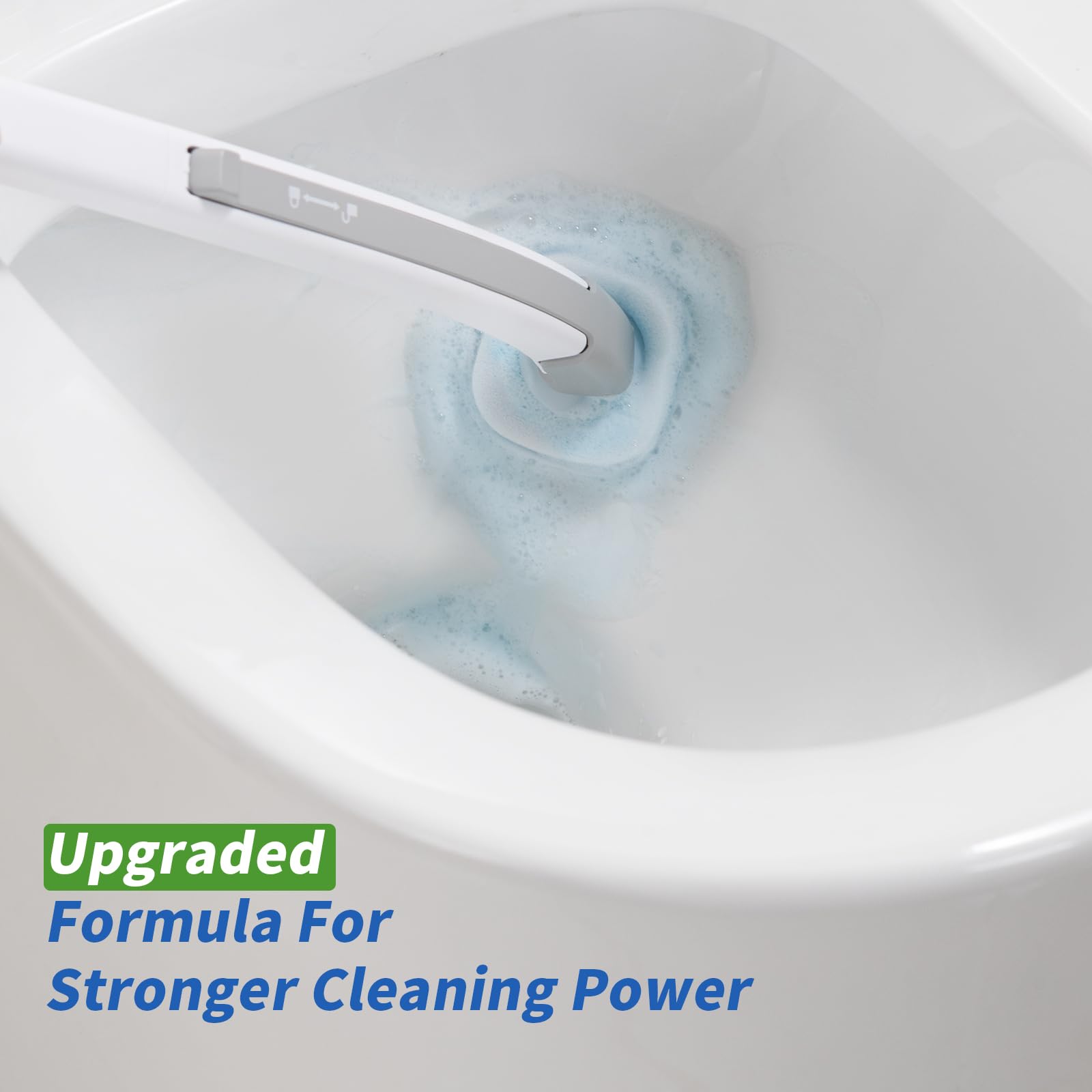 oshang Disposable Toilet Brush - Toilet Bowl Cleaner, Toilet Cleaning Supplies, Toilet Brush with Holder, 14 Refills for Deep Cleaning and Hygienic Bathroom Maintenance
