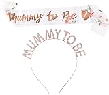 JEOPKO Mummy to Be Sash Rhinestone Tiara Baby Shower Gifts Mum Party Decorations view 1