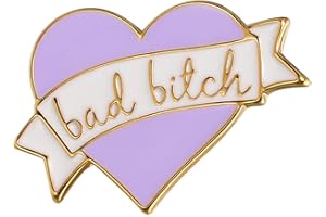 SENFAI I Love You Purple Enamel Heart Shaped Lapel Pin for Girls